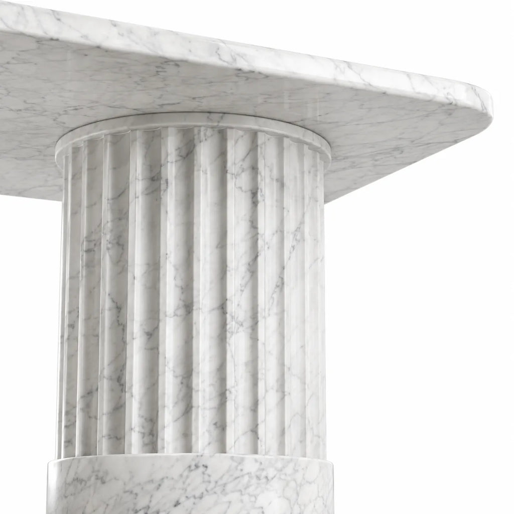 Carrara White Marble Dining Table