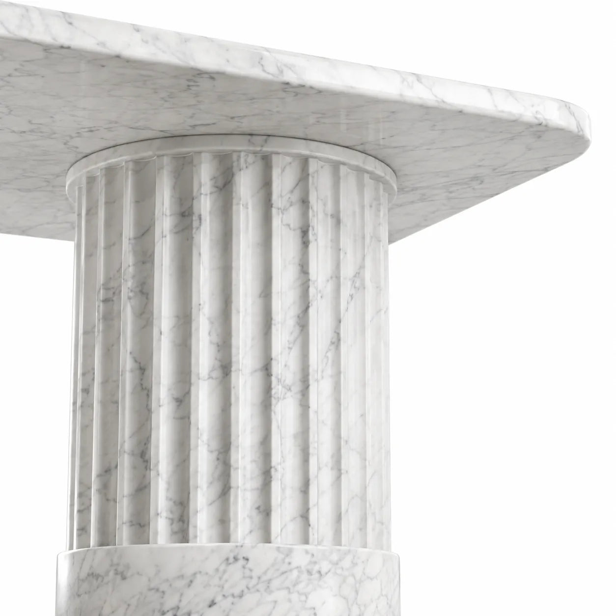 Carrara White Marble Dining Table