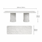 Carrara White Marble Dining Table