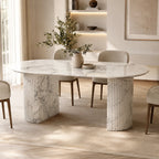 Statuario Marble Oval Dining Table