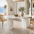 Statuario Marble Oval Dining Table