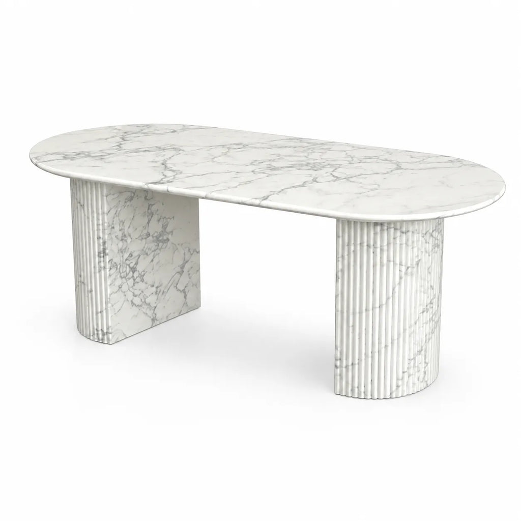 Statuario Marble Oval Dining Table