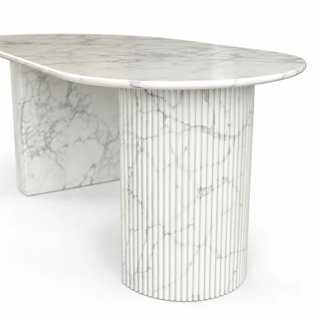 Statuario Marble Oval Dining Table