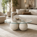 Travertine Sphere Coffee Table