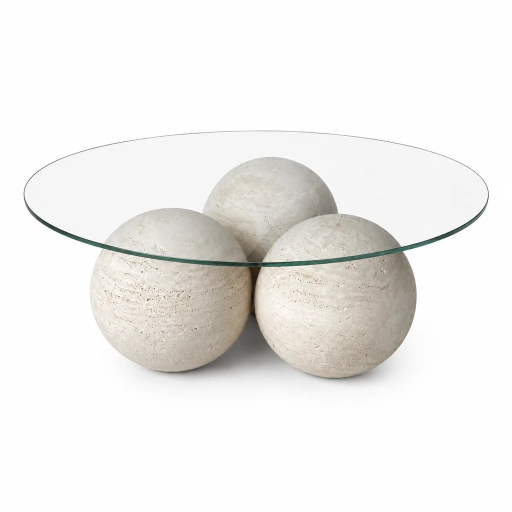 Travertine Sphere Coffee Table