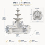 Hand-Carved White Marble Four Horse Garden Fountain