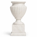 Hand-Carved White Marble Garden Urn Planter