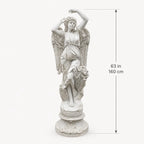 Hand-Carved White Marble Angel Garden Sculpture