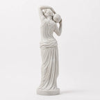 Hand-Carved White Marble Female Garden Sculpture