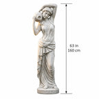 Hand-Carved White Marble Female Garden Sculpture