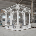 Hand-Carved White Marble Corinthian Gazebo