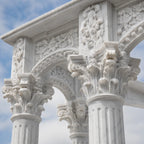 Hand-Carved White Marble Corinthian Gazebo