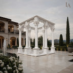Hand-Carved White Marble Corinthian Gazebo
