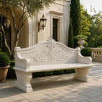 French Classical Marble Garden Bench