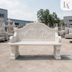 French Classical Marble Garden Bench