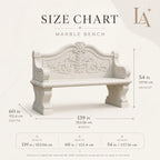 French Classical Marble Garden Bench