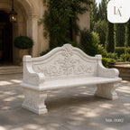 French Classical Marble Garden Bench