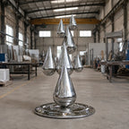 Contemporary Stainless Steel Droplet Sculpture