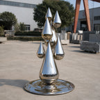 Contemporary Stainless Steel Droplet Sculpture