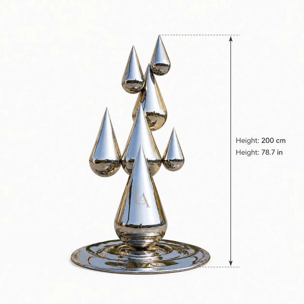 Contemporary Stainless Steel Droplet Sculpture