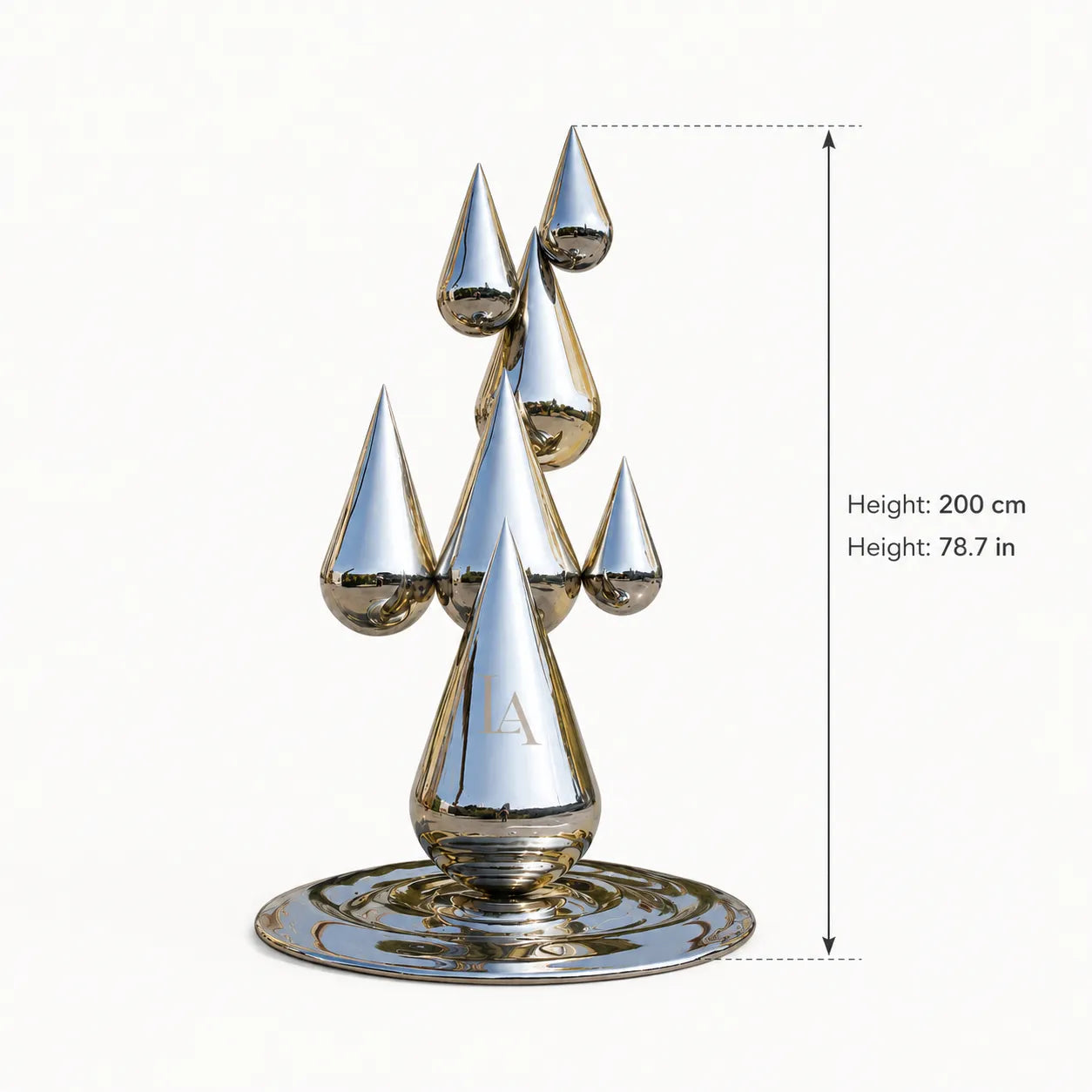 Contemporary Stainless Steel Droplet Sculpture