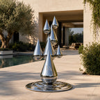 Contemporary Stainless Steel Droplet Sculpture