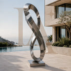 Abstract Stainless Steel Infinity Sculpture