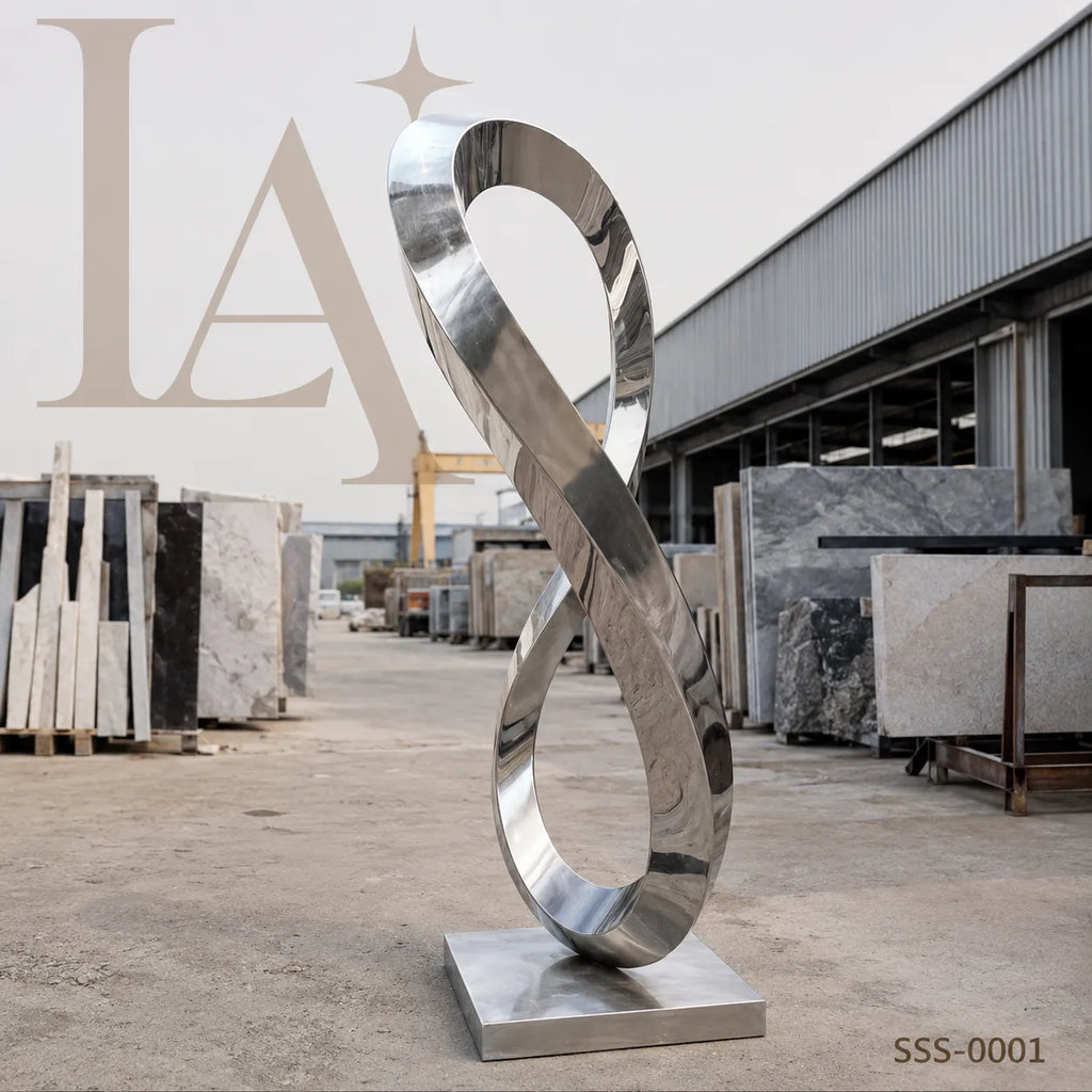 Abstract Stainless Steel Infinity Sculpture