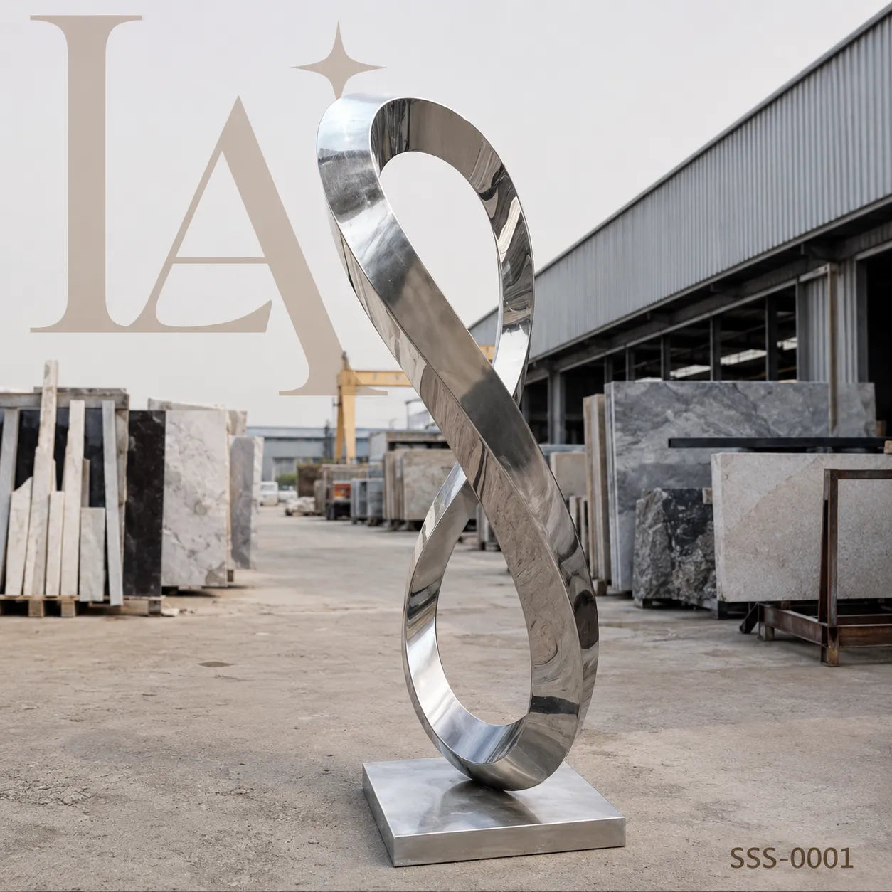 Abstract Stainless Steel Infinity Sculpture