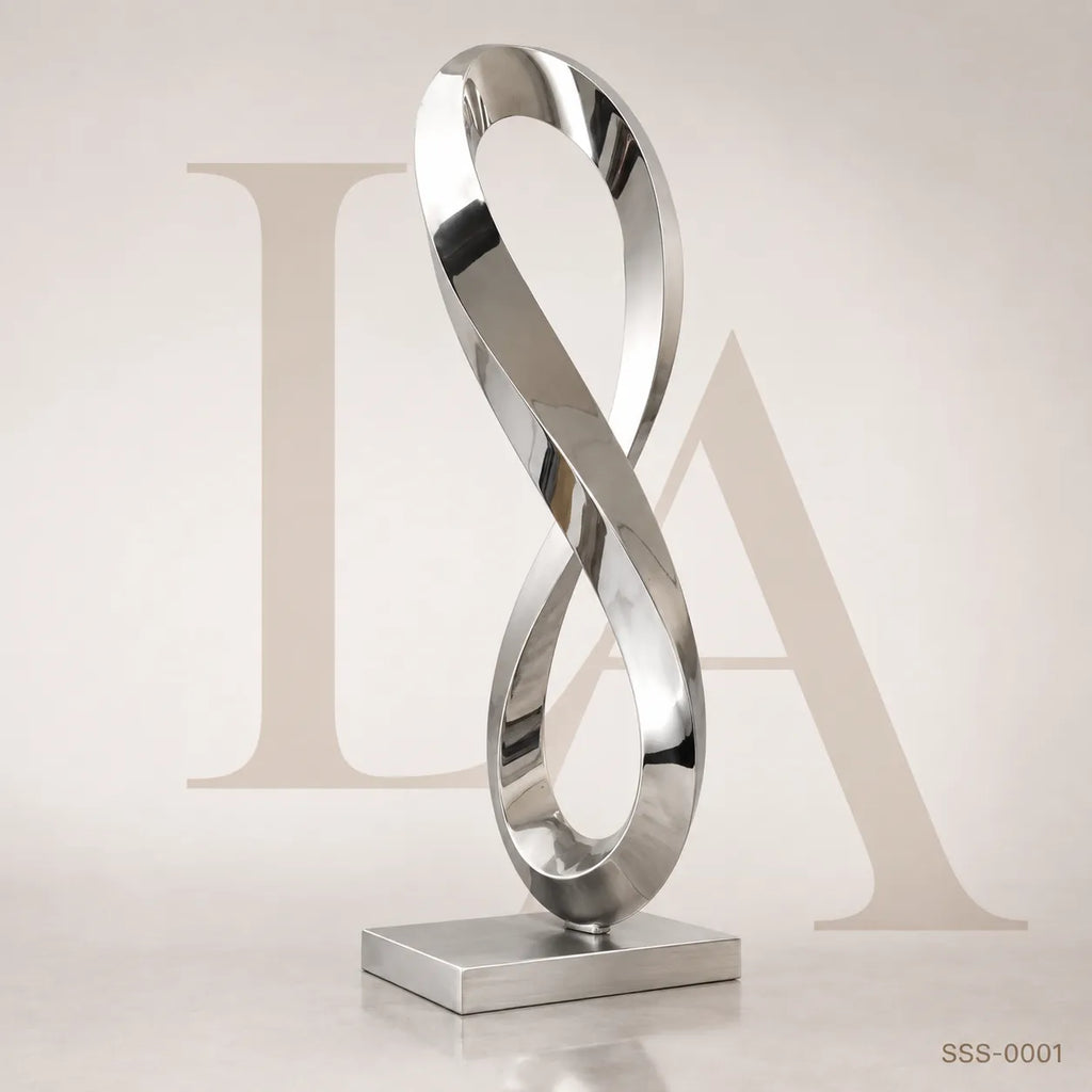 Abstract Stainless Steel Infinity Sculpture