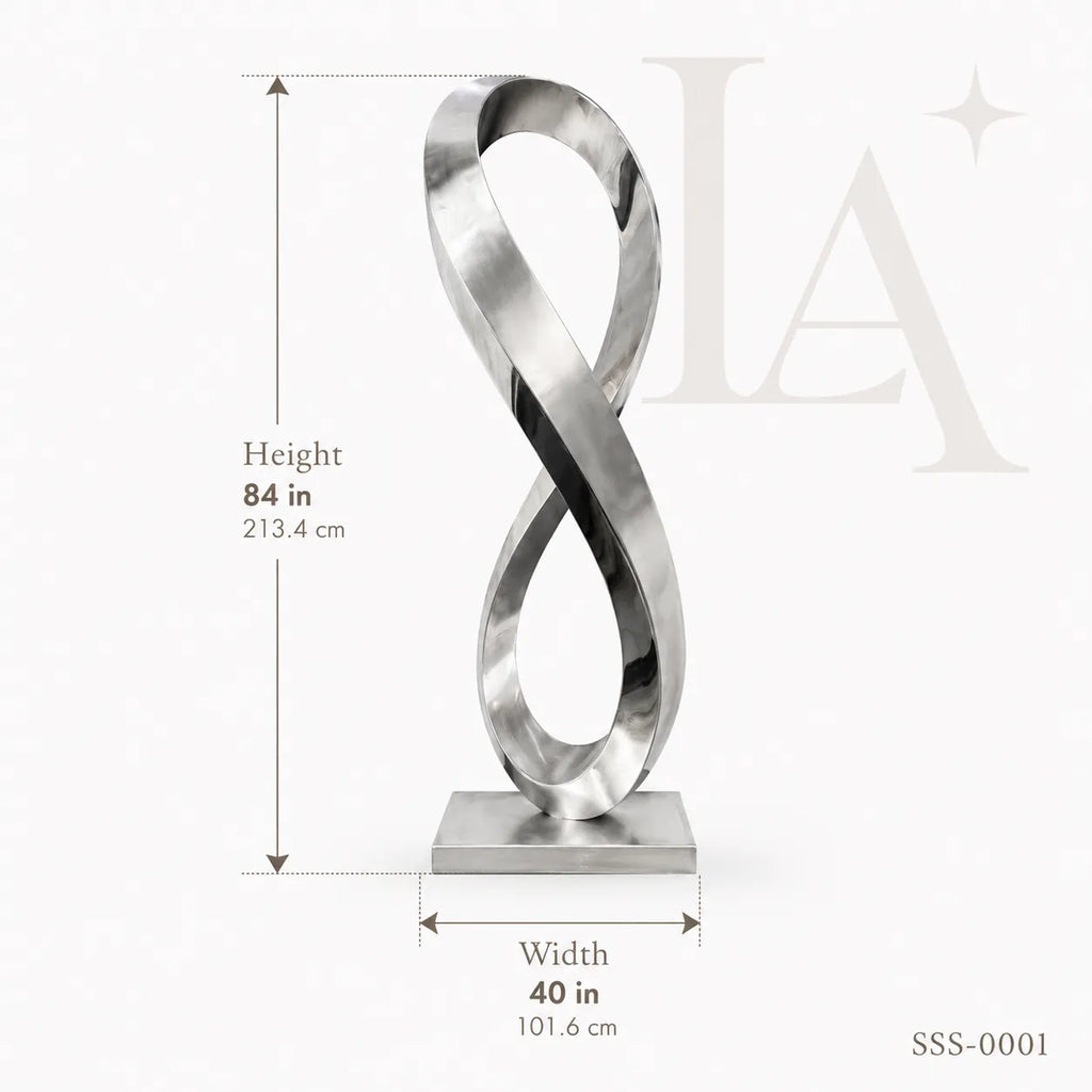Abstract Stainless Steel Infinity Sculpture