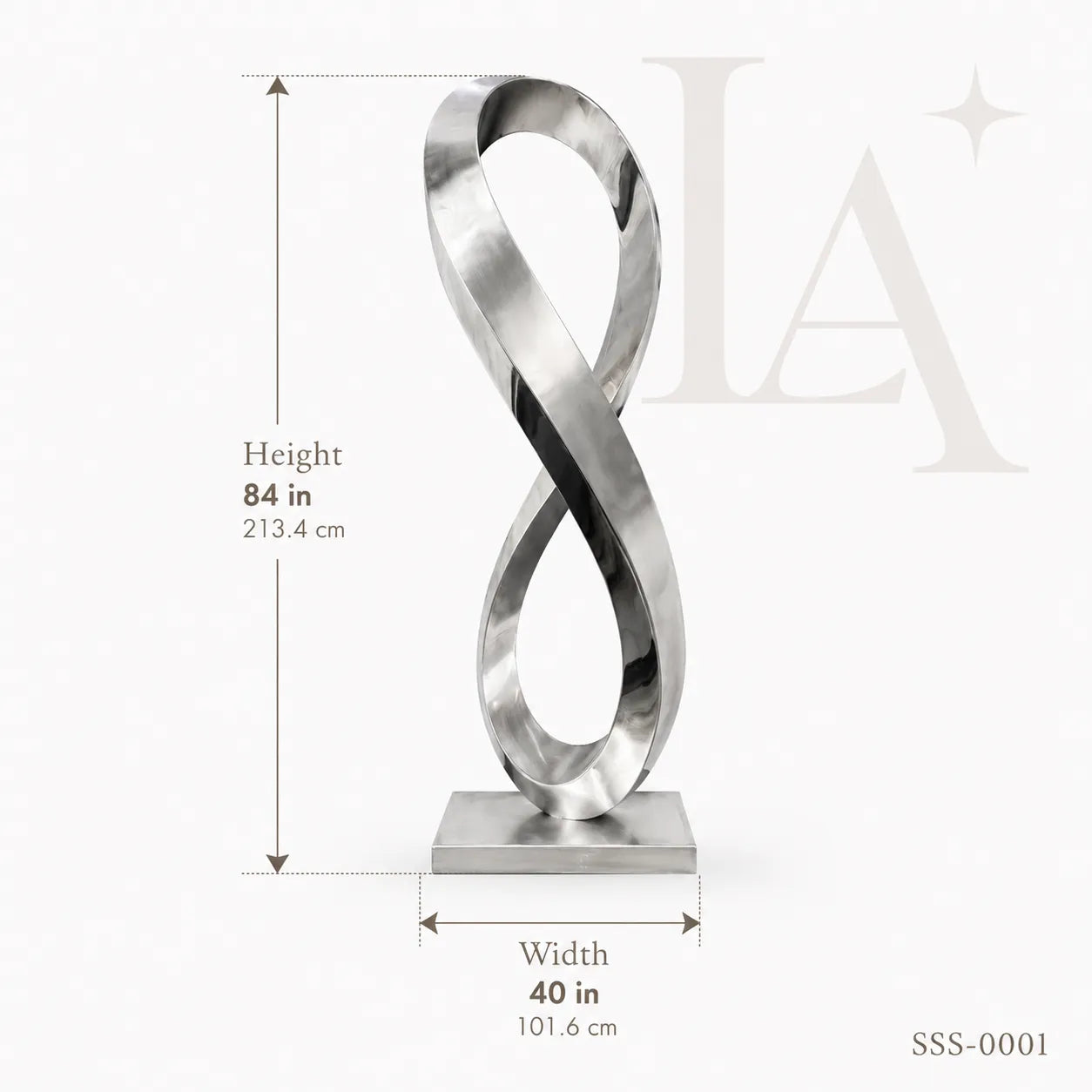 Abstract Stainless Steel Infinity Sculpture
