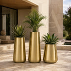 Brushed Gold Stainless Steel Planters for Indoor & Outdoor Spaces