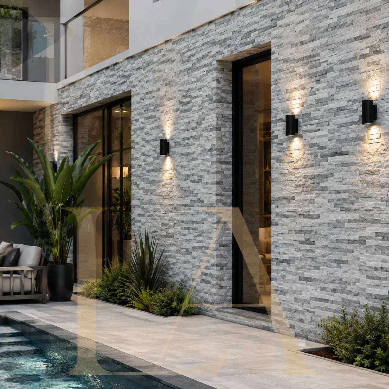 Grey Split Face Stone Veneer Panel