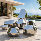 Contemporary Geometric Stainless Steel Sculpture