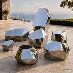Contemporary Geometric Stainless Steel Sculpture