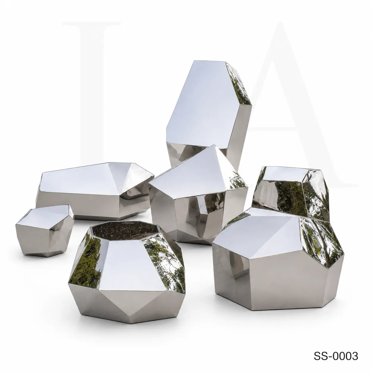 Contemporary Geometric Stainless Steel Sculpture