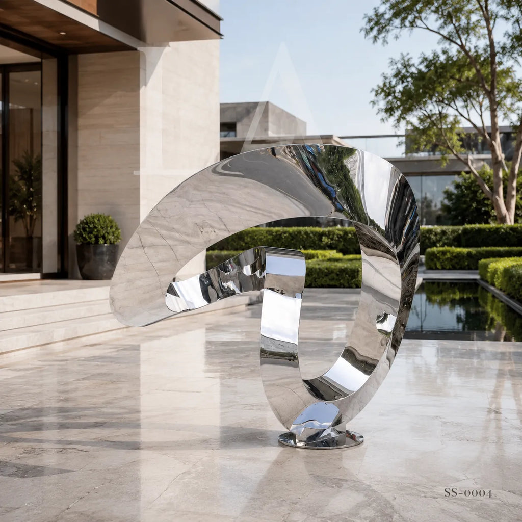 Monumental Stainless Steel Abstract Sculpture