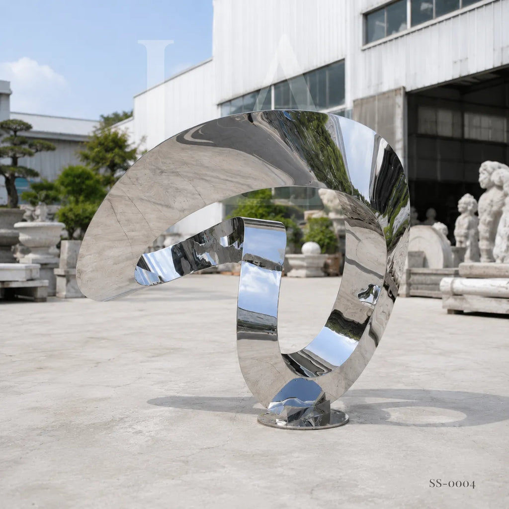 Monumental Stainless Steel Abstract Sculpture