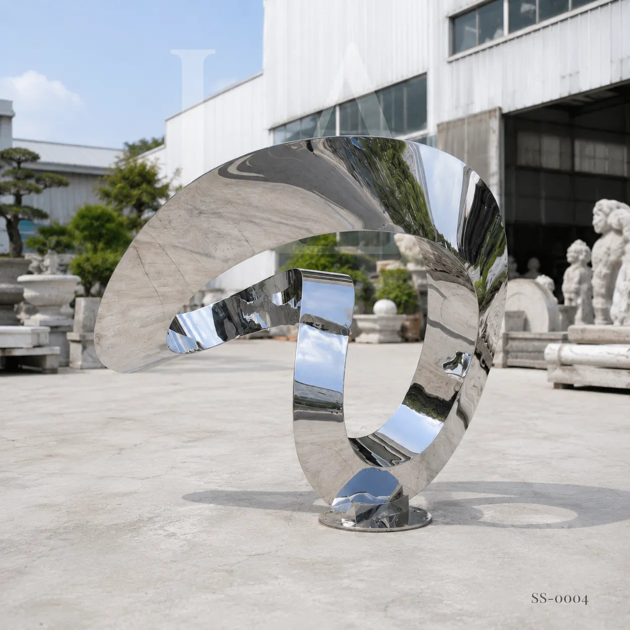 Monumental Stainless Steel Abstract Sculpture