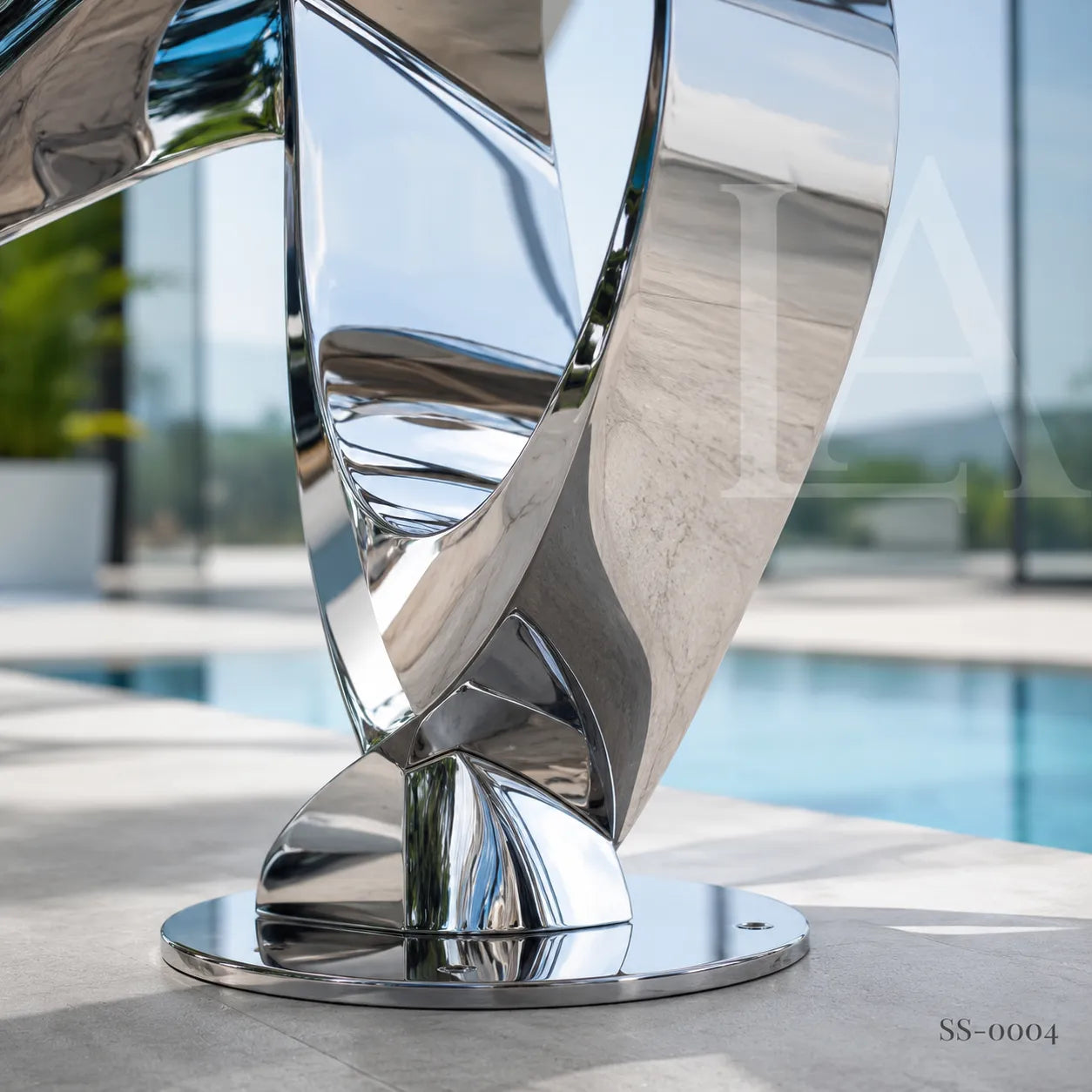Monumental Stainless Steel Abstract Sculpture