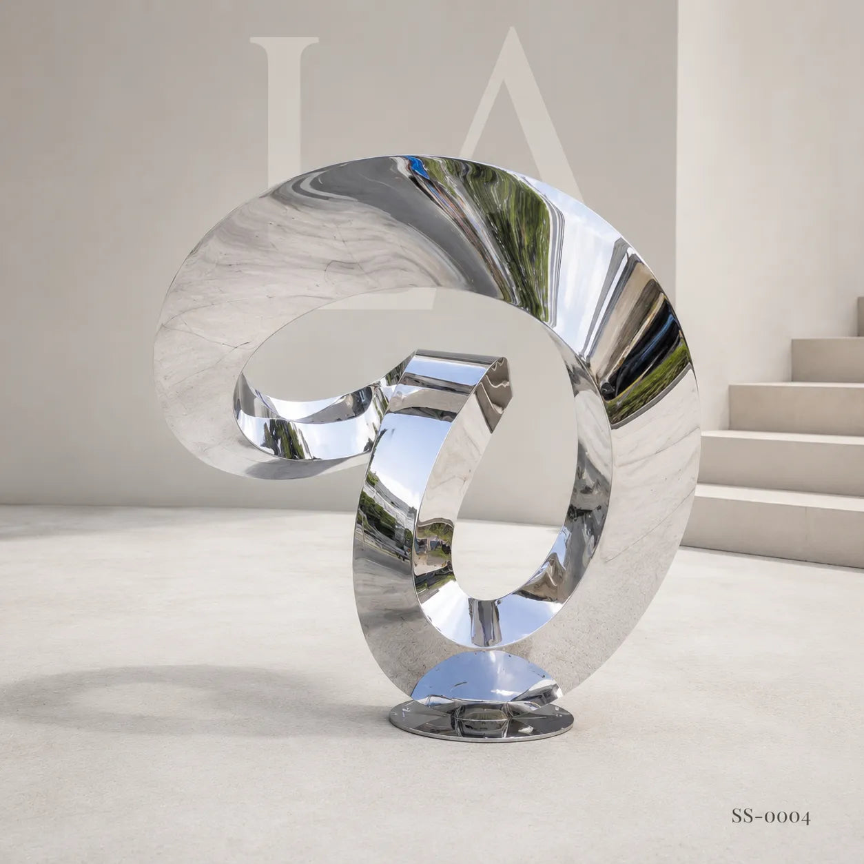Monumental Stainless Steel Abstract Sculpture