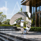 Monumental Stainless Steel Abstract Sculpture