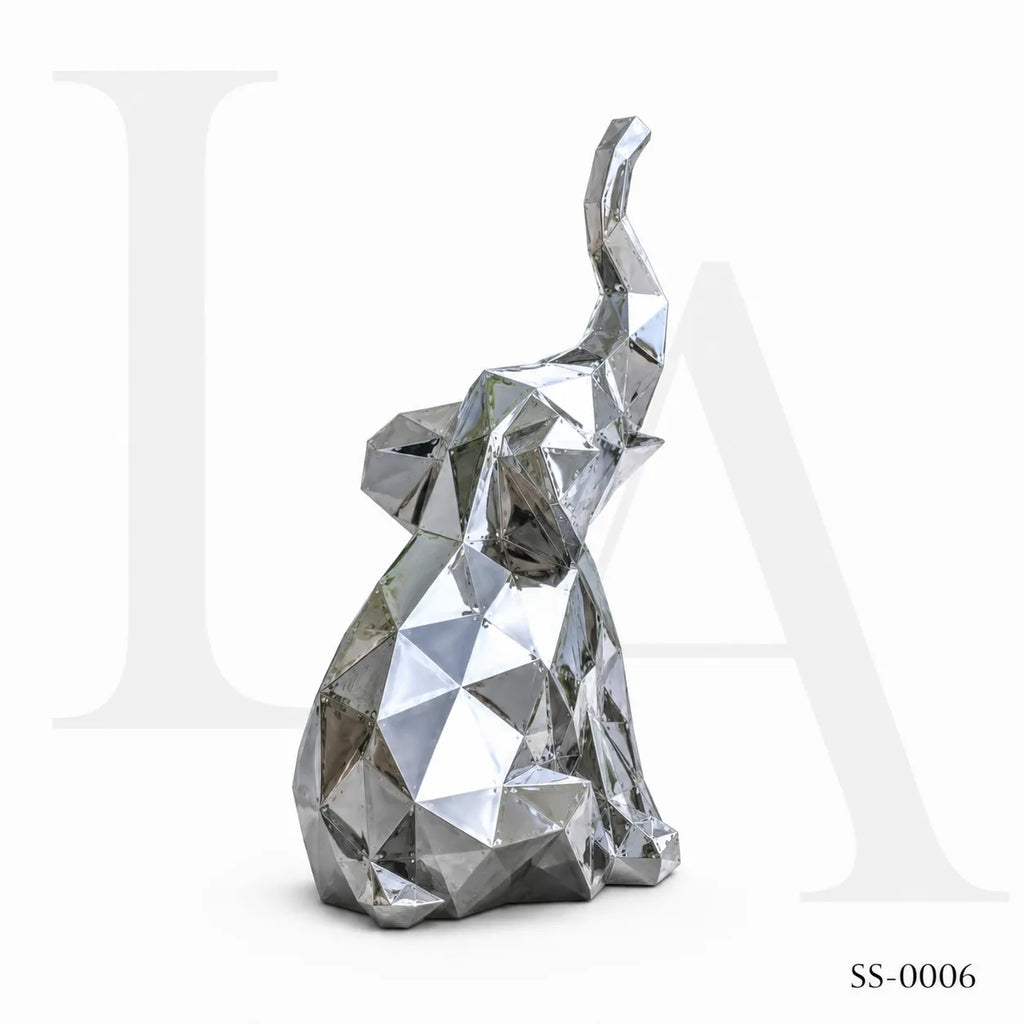 Abstract Stainless Steel Elephant Sculpture