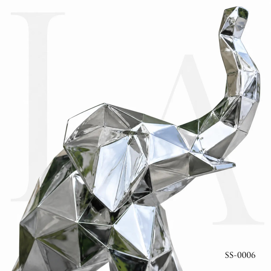 Abstract Stainless Steel Elephant Sculpture