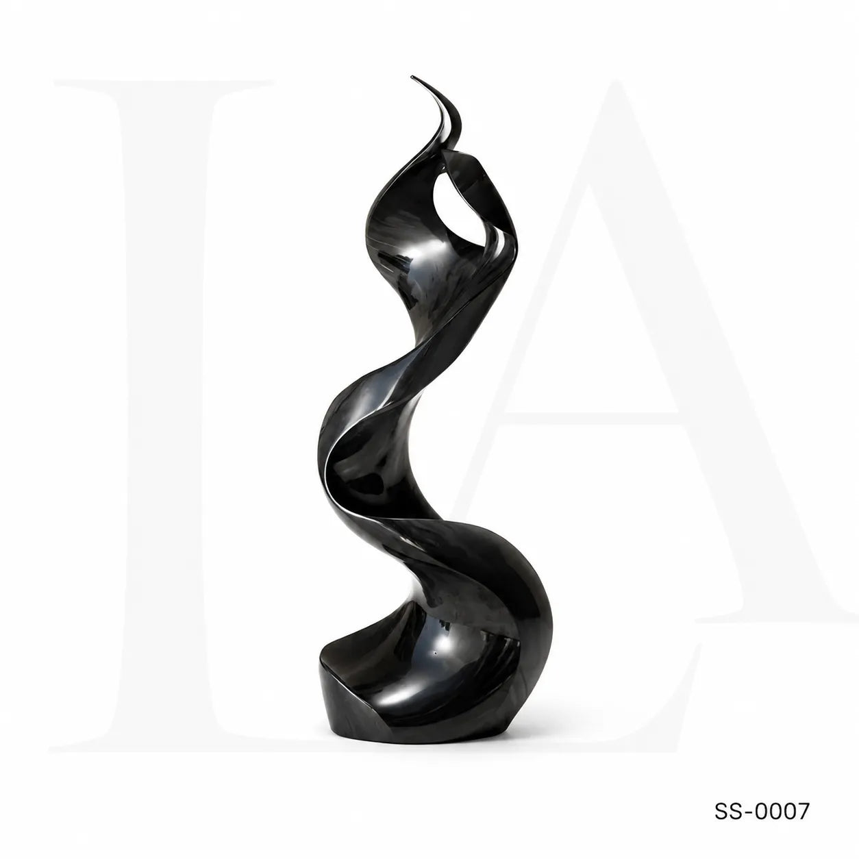 Abstract Black Stainless Steel Ribbon Sculpture