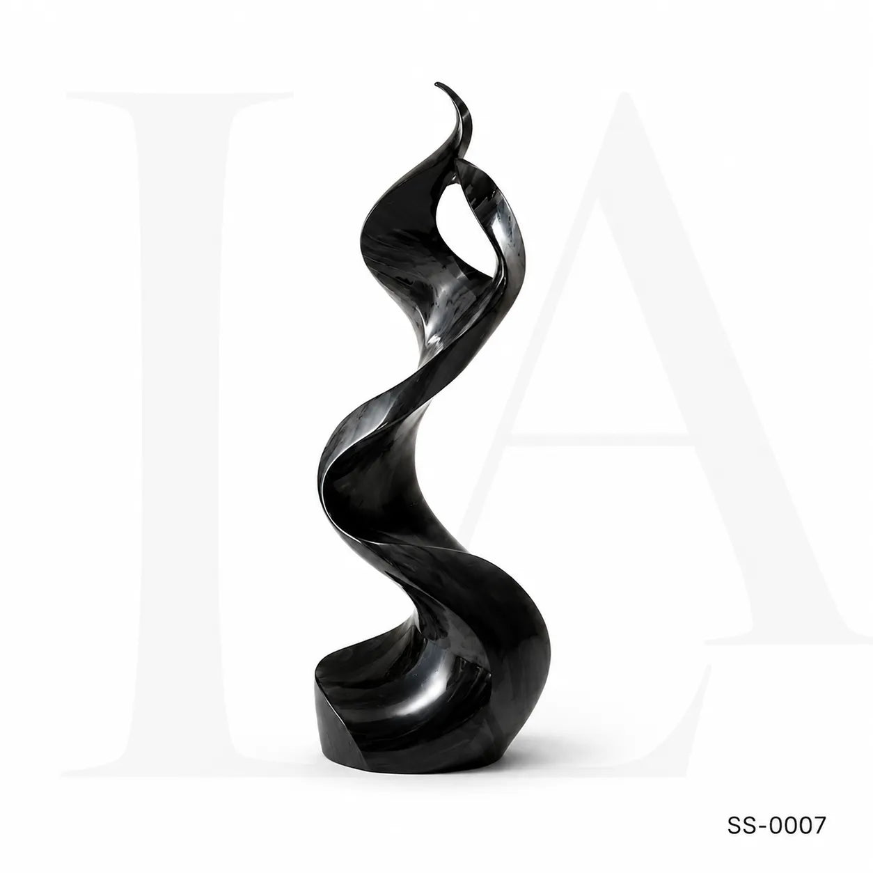 Abstract Black Stainless Steel Ribbon Sculpture