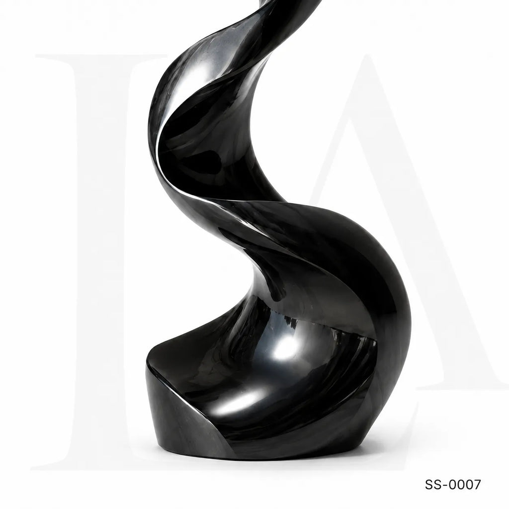 Abstract Black Stainless Steel Ribbon Sculpture