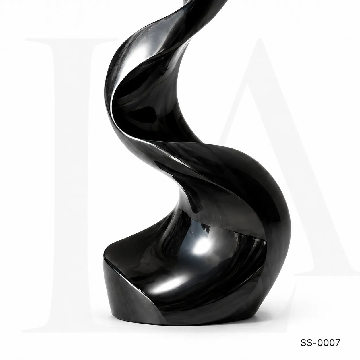 Abstract Black Stainless Steel Ribbon Sculpture