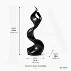 Abstract Black Stainless Steel Ribbon Sculpture